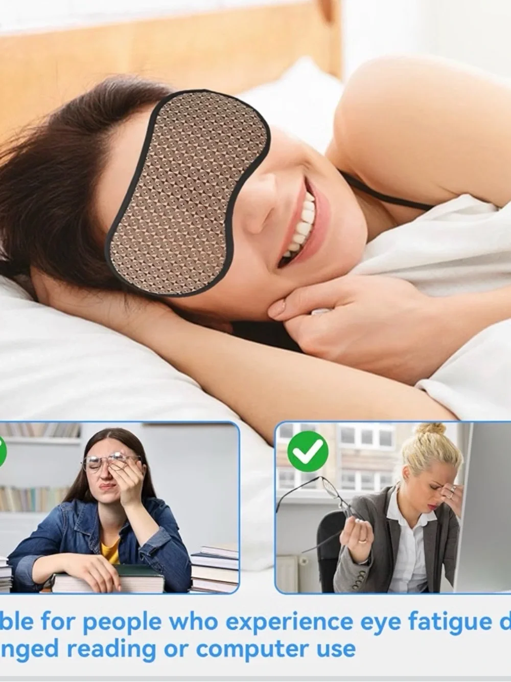 Magnetic Sleeping Eye Mask, Soft Adjustable Jade Stones